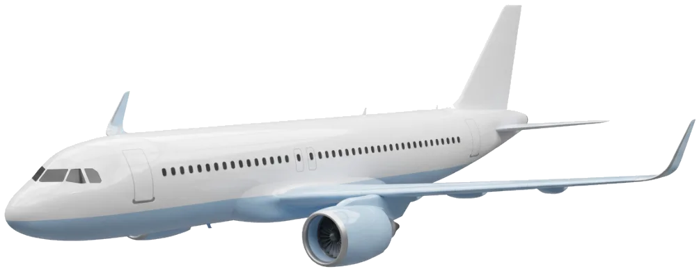 White airliner flying level above the clouds
